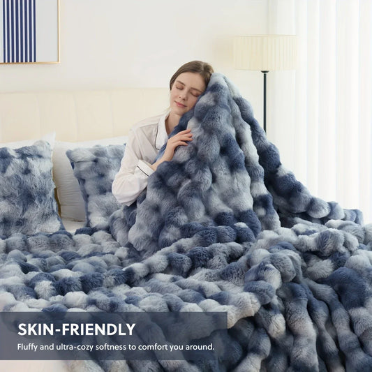 Luxury Faux Fur Bubble Blanket